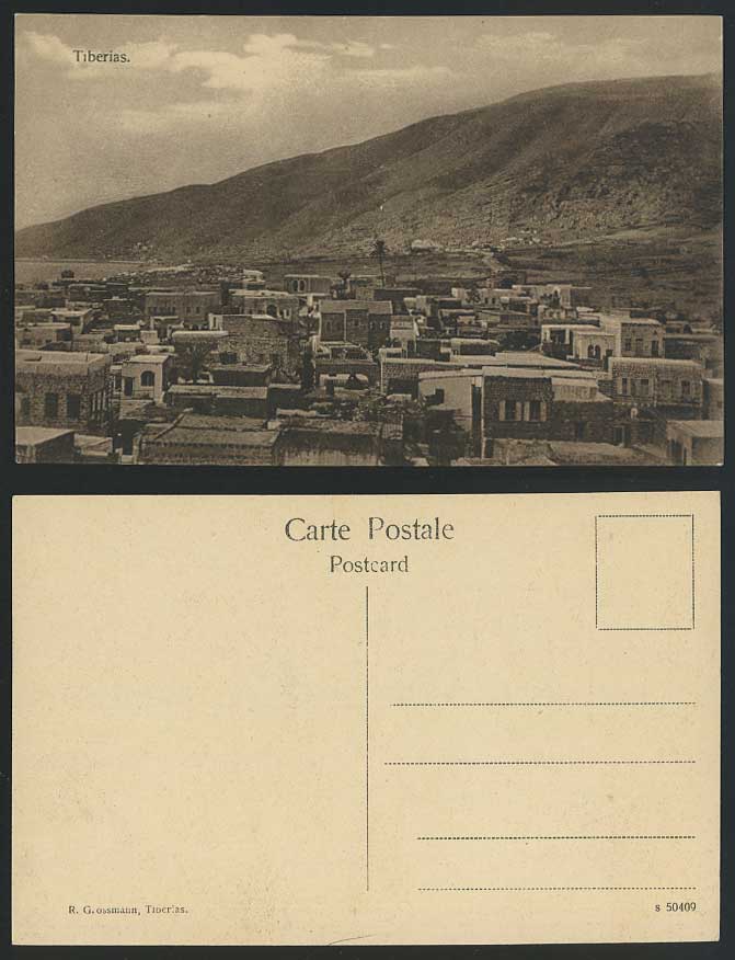 Palestine Old Postcard TIBERIAS General View Panorama Tiberiade Hills Mountains
