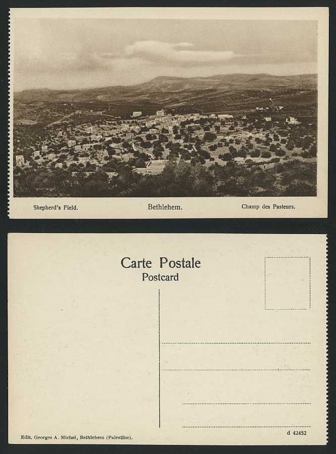 Palestine BETHLEHEM, Shepherd's Fields, Panorama Old Postcard Champ des Pasteurs