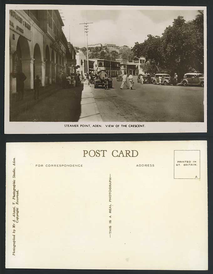 Aden Steamer Point The Crescent Street Scene Oriental Chinese Goods Old Postcard