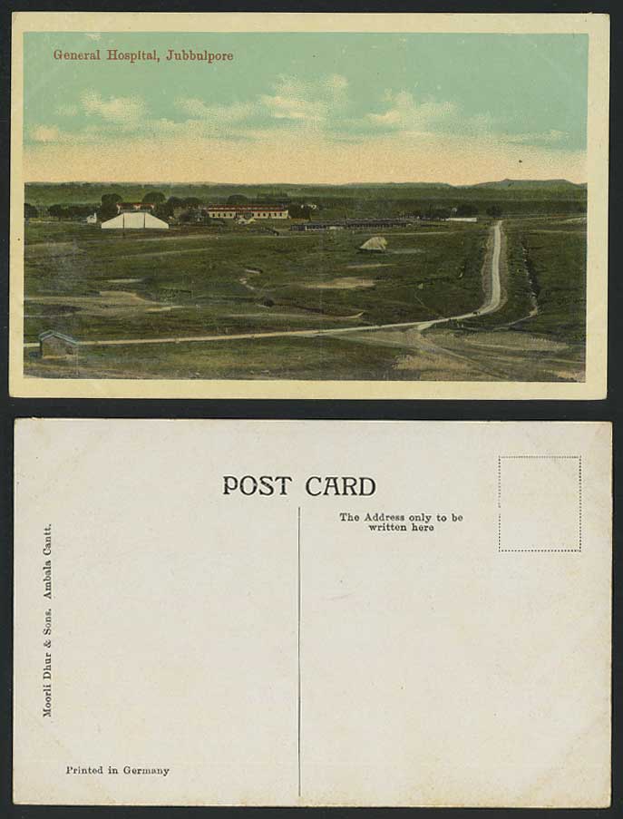India Old Colour Postcard General Hospital Jubbulpore, Panorama (British Indian)