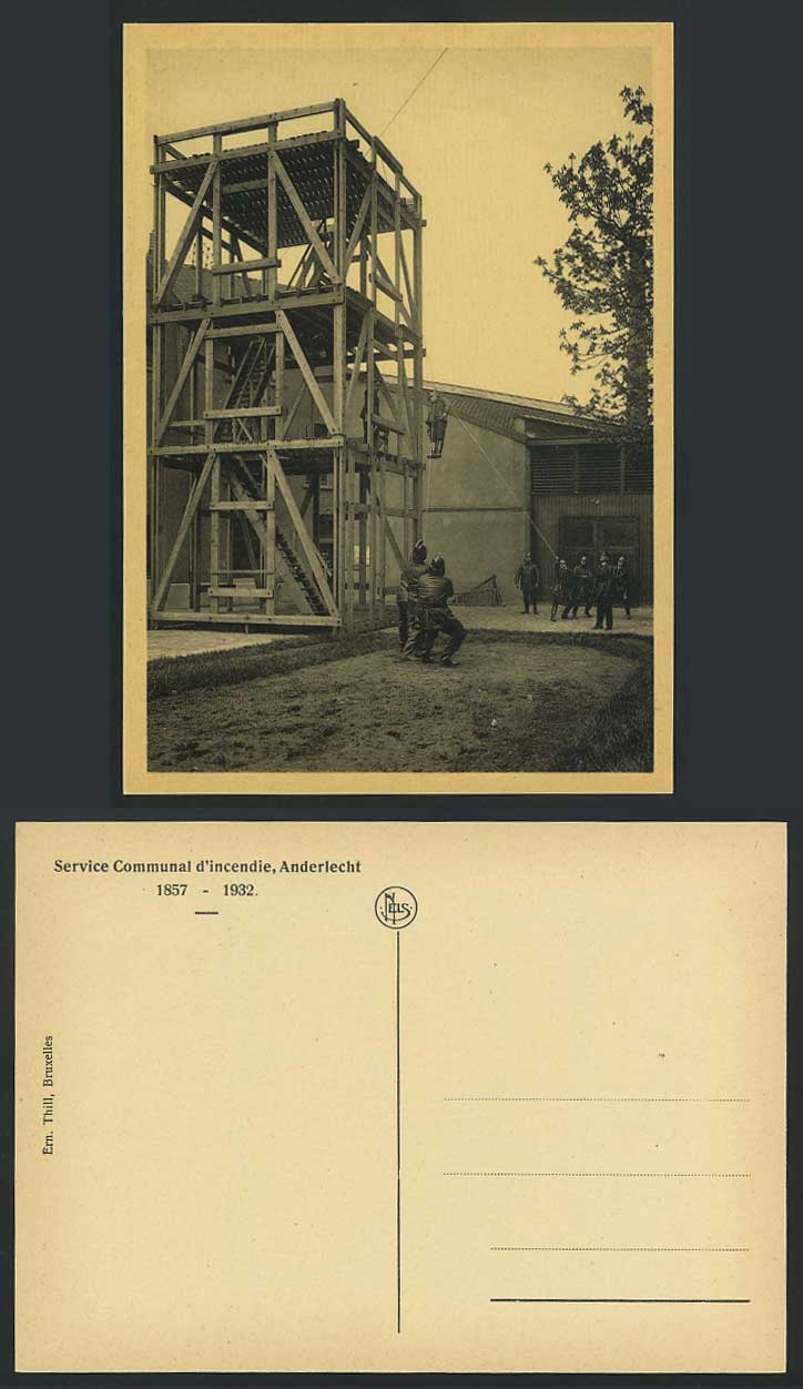 Firefighters, Brigade, Municipal Fire Service, Anderlecht 1857-1932 Old Postcard
