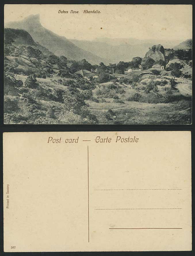 India Old Postcard DUKES NOSE, KHANDALLA, Railroad Railway, Mountains & Panorama