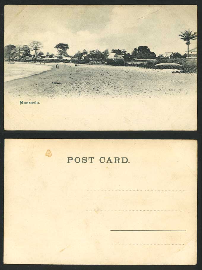 Liberia, Monrovia, Beach Seaside Panorama General View, West Africa Old Postcard