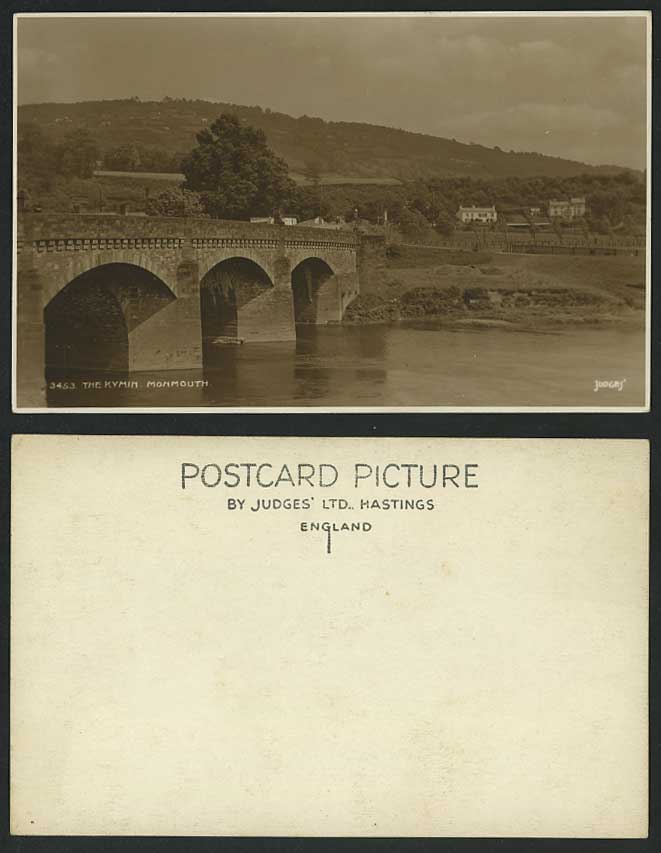 MONMOUTH, THE KYMIN, BRIDGE, River Monmouthshire Old Judges' Real Photo Postcard