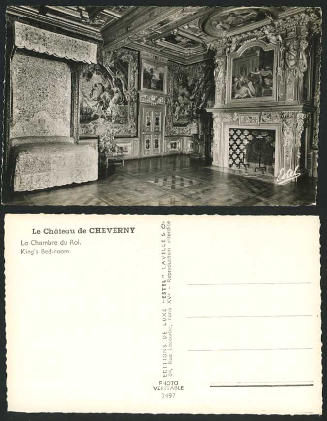 CHATEAU de CHEVERNY, King's Bed Room, La Chambre du Roi Old R.P. Postcard France