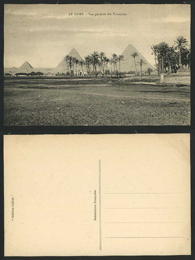 Egypt Old Postcard Cairo Pyramids General View, Caire Vue Generale des Pyramides