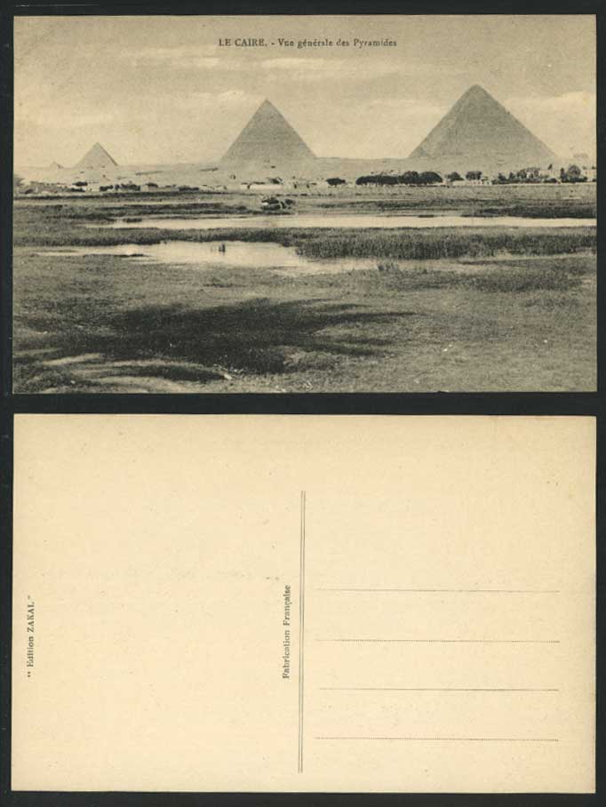 Egypt Old Postcard Cairo, Pyramids General View, Le Caire Pyramides Vue Generale