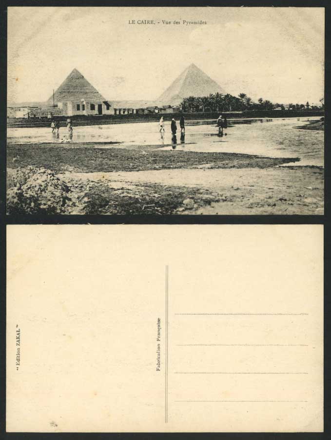 Egypt Old Postcard Cairo Pyramids Le Caire Pyramides Guizeh, Women Drawing Water