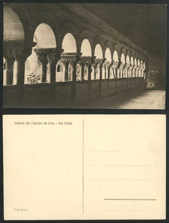 Spain Old Postcard Interior del Claustro de Silos, Ala Oeste, Cloister West Wing
