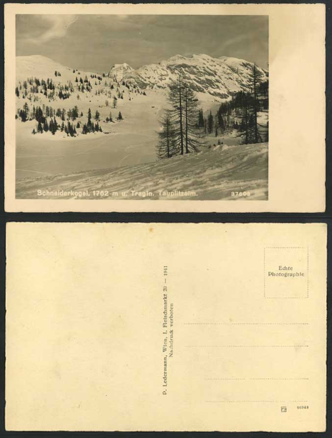 Austria, Schneiderkogel 1762m u. Tragin Tauplitzalm Steiermark Old Postcard Snow