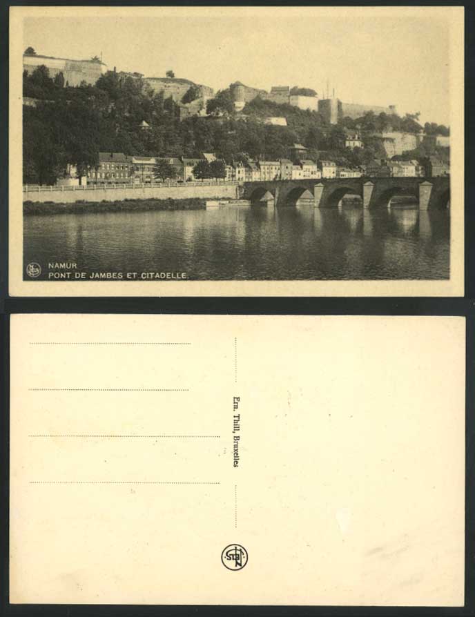 Belgium Old Postcard NAMUR Bridge Pont de James et Citadelle Citadel River Scene