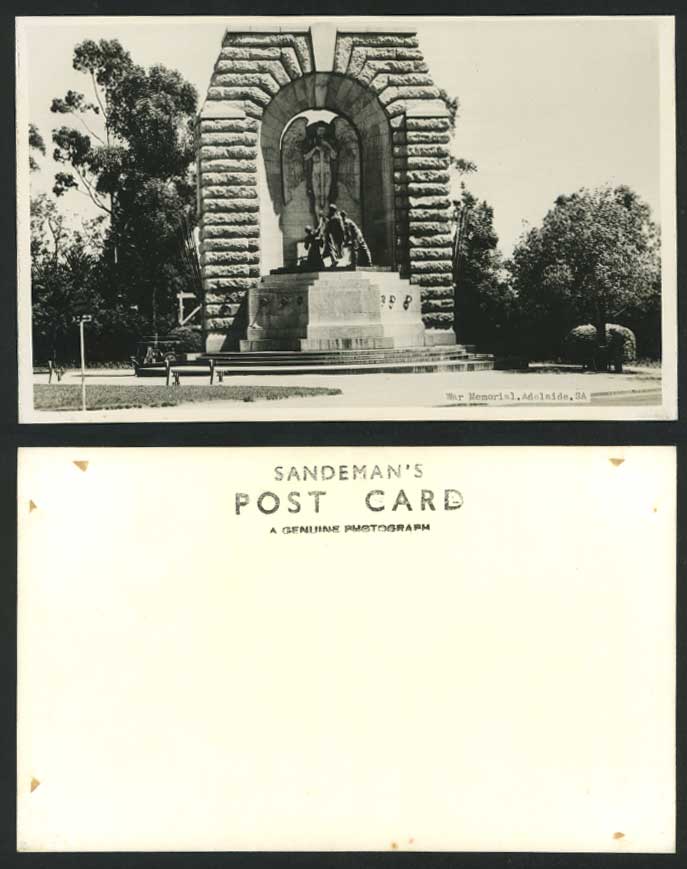 Australia, Adelaide S.A. War Memorial Old Real Photo Postcard Soldiers' Monument