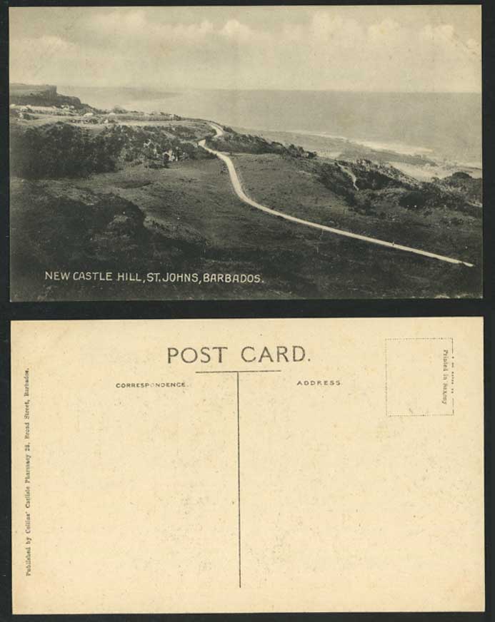 Barbados Old Postcard New Castle Hill St. Johns Panorama British West Indies BWI