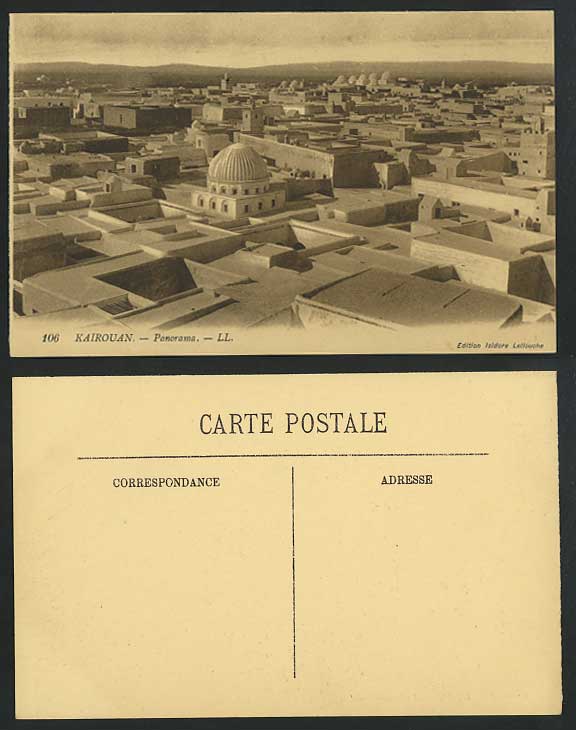 Tunisia Old Postcard KAIROUAN Panorama General View L.L. 106 Isidore Lellouche