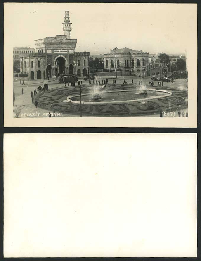 Turkey Beyazit Meydani Istanbul University TRAM Street Fountains Old RP Postcard