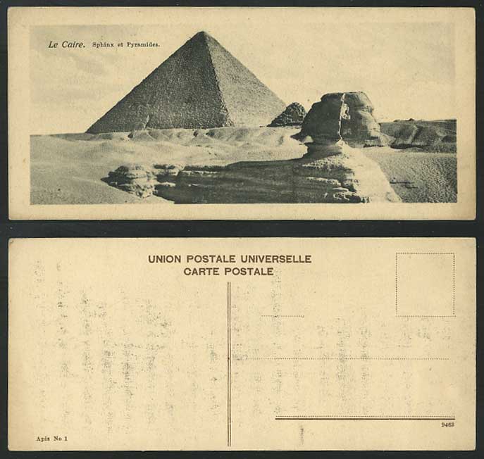 Egypt Old Postcard Cairo Sphinx Pyramid Pyramides Le Caire, Sand Dunes, Bookmark