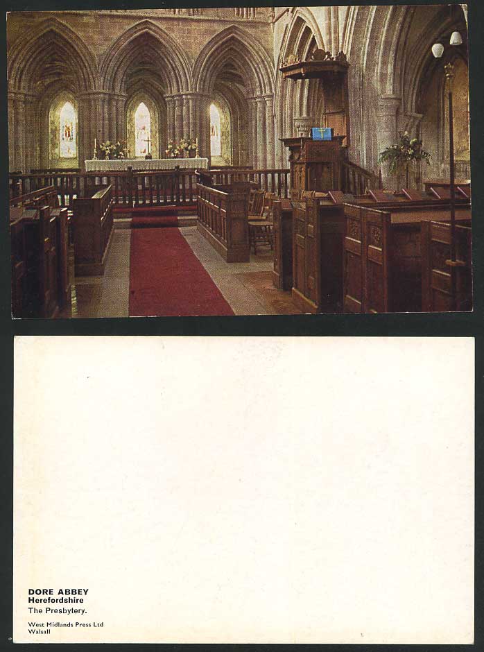 Dore Abbey, Herefordshire, The Presbytery, Stained Glass Windows Colour Postcard