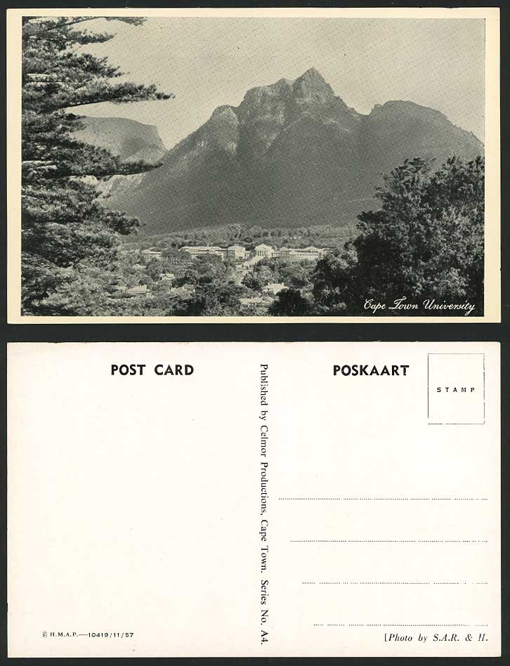South Africa Old Postcard Cape Town University, Mountains, Panorama General View