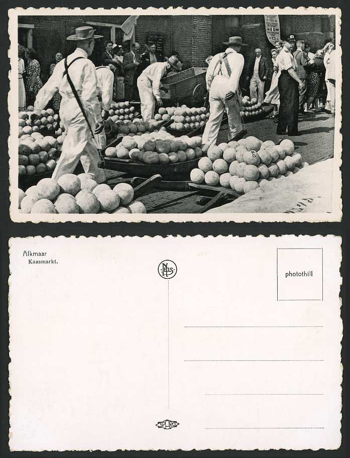 Netherlands Old Postcard Alkmaar Kaasmarkt, Cheese Market Dutch Police Policeman