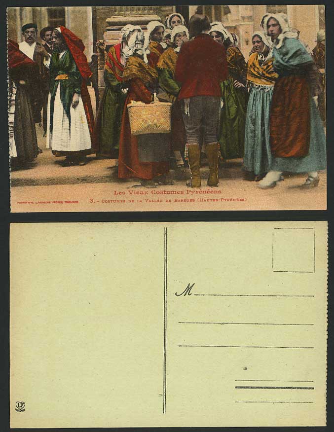 Les Costumes Pyreneens Valley Bareges Traditional National Costumes Old Postcard