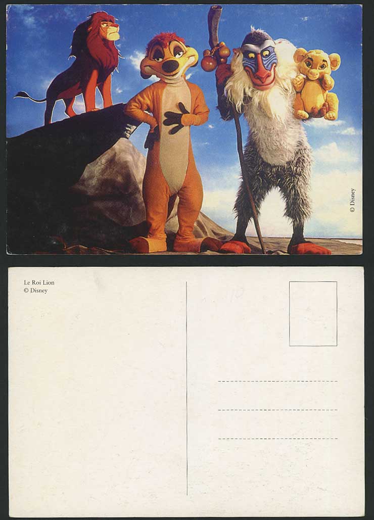The Lion King Le Roi Lion, Simba Timon Rafiki Walt Disney Film Baby Cub Postcard