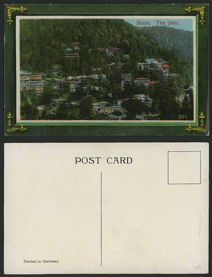India Old Colour Postcard THE JAKO SIMLA SHIMLA, Mountains Hills & Houses