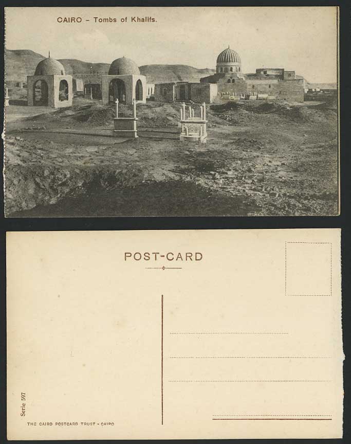 Egypt Old Postcard Cairo Tombs of Khalifs, Panorama General View, Caire Egyptian