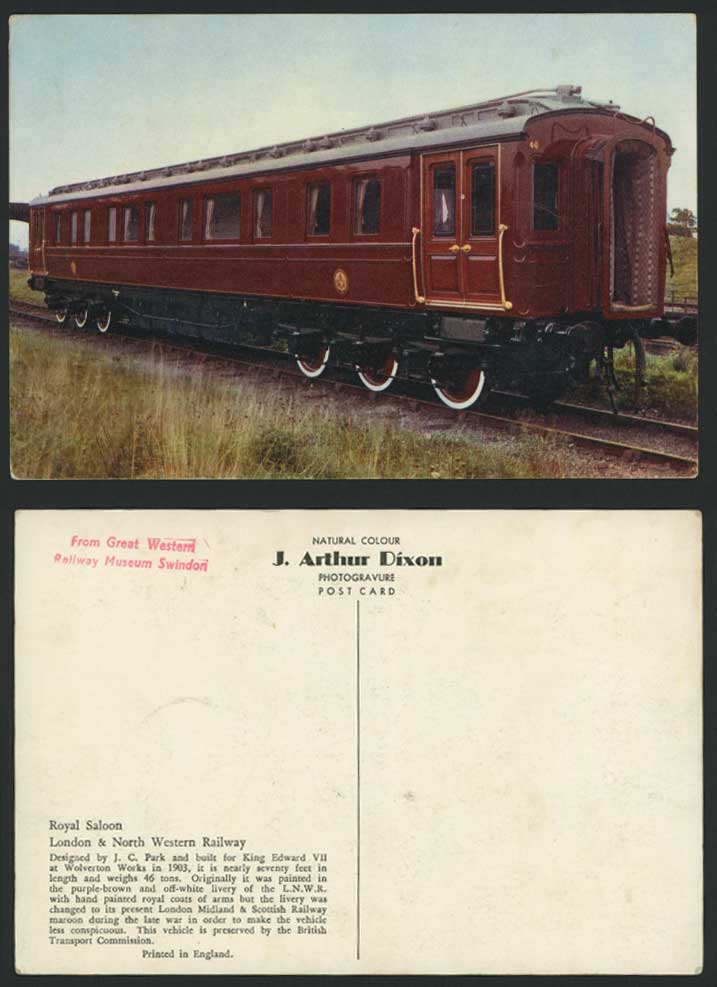Royal Saloon Train London & North Western Railway J.C. Park Desgin 1903 Postcard