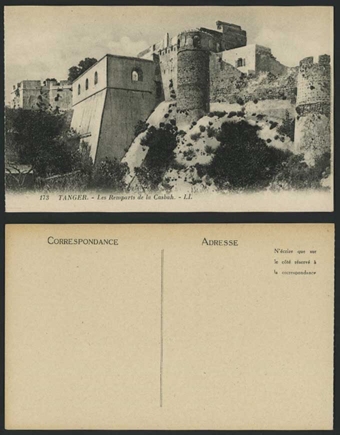 Morocco L.L. 173 Old Postcard TANGER, Les Remparts de la Casbah, Tangiers, Maroc