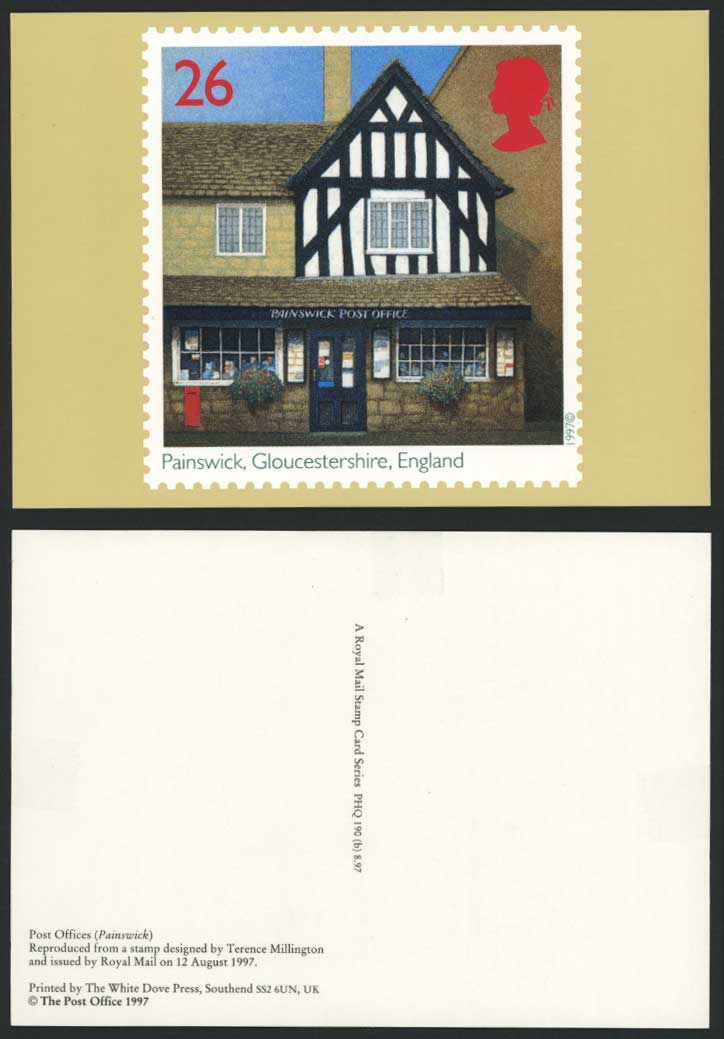 Painswick Post Office Gloucestershire PHQ Card Designed by T Millington Postcard
