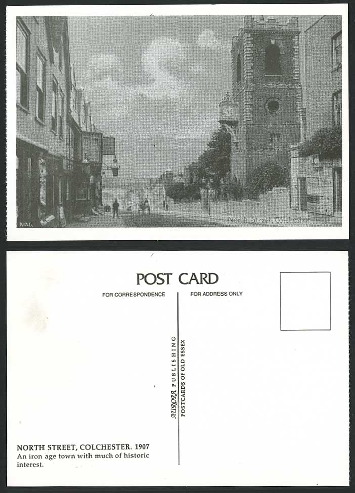 Colchester An Iron Age Town North Street, Street Scene Clock Essex 1907 Postcard