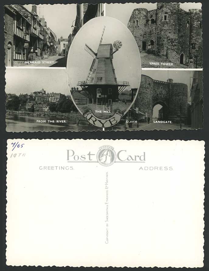 Rye Sussex Ypres Tower Windmill Mill Mermaid Street Landgate River Old Postcard