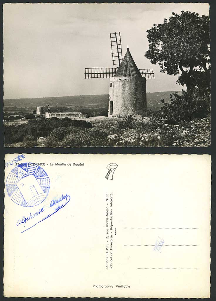 France Provence Le Moulin de Daudet Windmill Mill Old Real Photo Larger Postcard