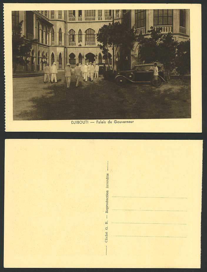 Djibouti French Somalis Old Postcard Governor's Palace, CAR Palais du Gouverneur
