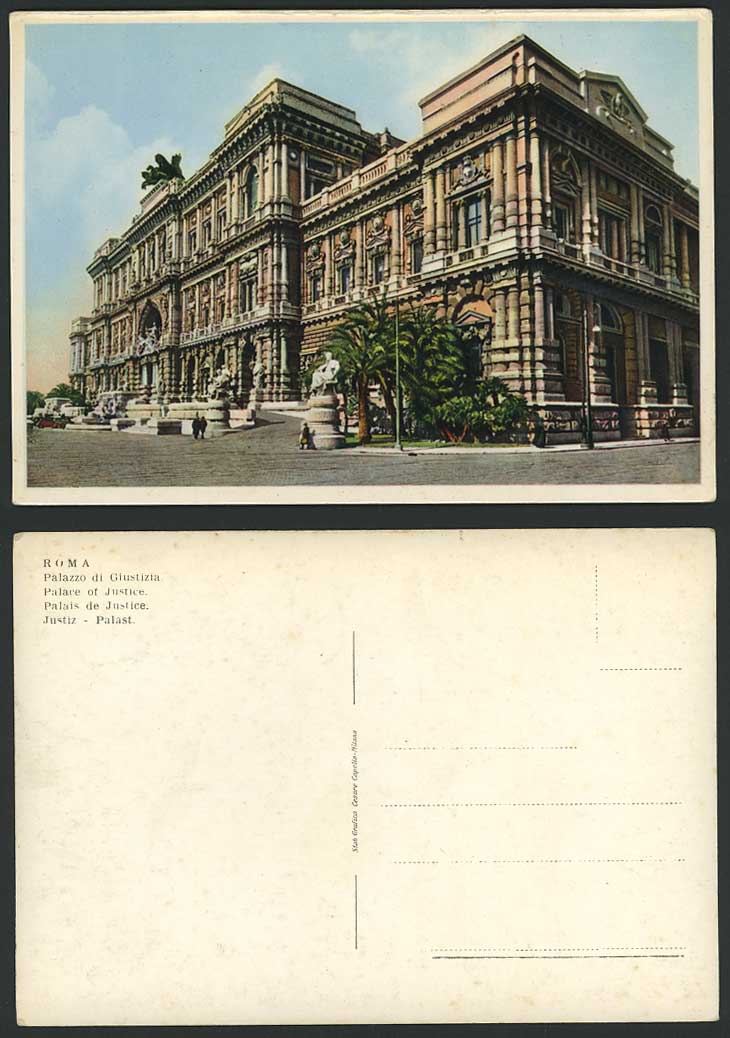 Italy Old Larger Postcard Rom Roma Rome - Palace of Justice Palazzo di Giustizia