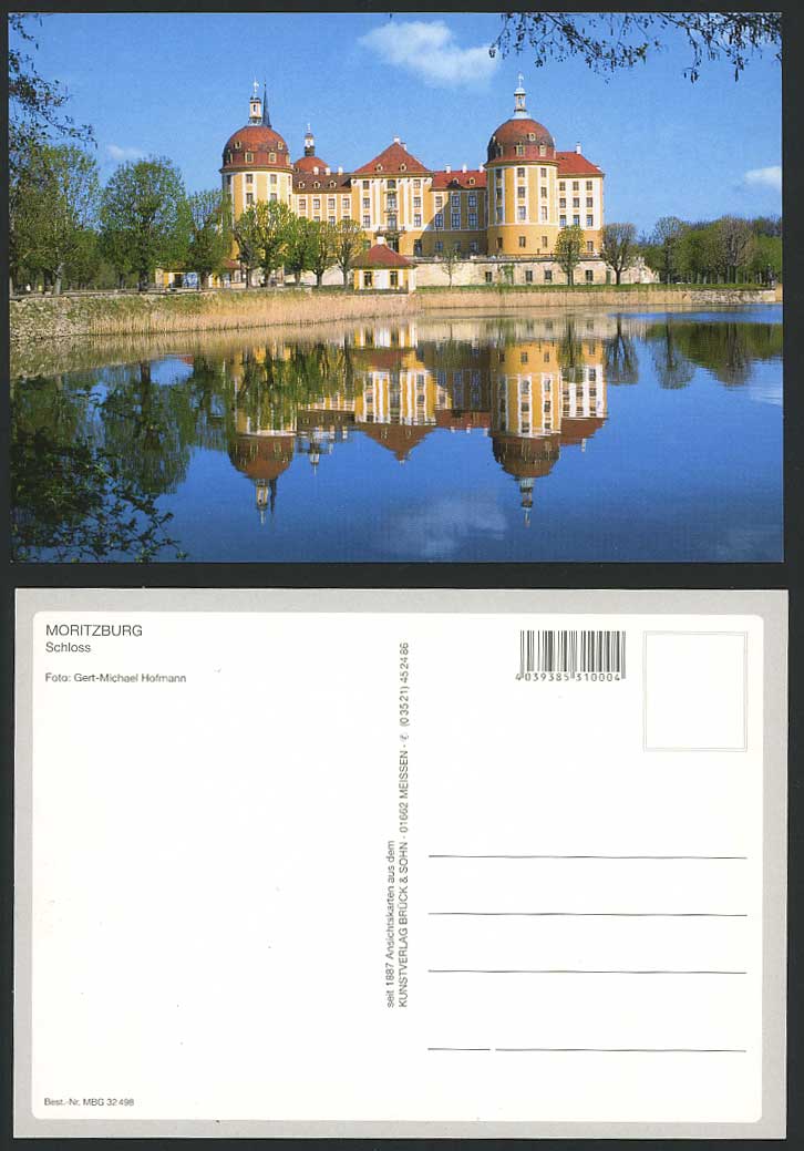Germany, Moritzburg Schloss Castle Palace, Beautiful Reflection in Lake Postcard