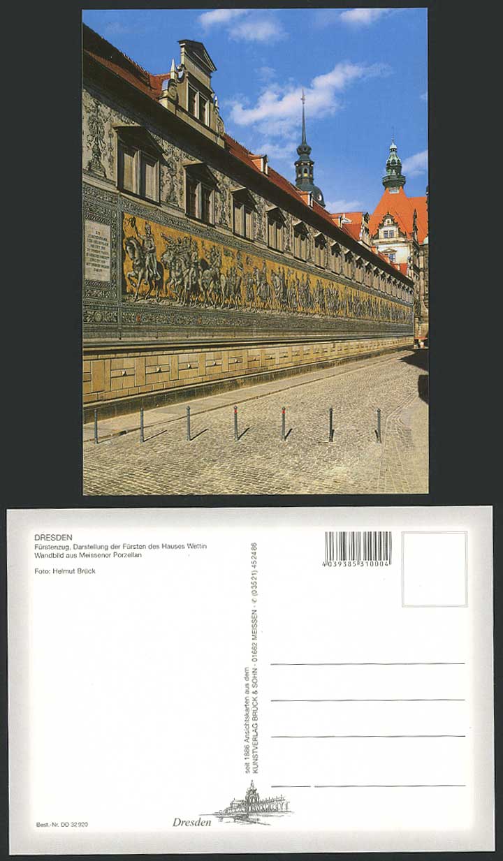 Dresden Postcard Fuerstenzug Darstellung der Fuersten des Hauses Wettin Wandbild