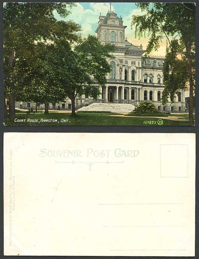 Canada Old Colour Postcard Court House Hamilton, Ontario, Law Courts of Justice