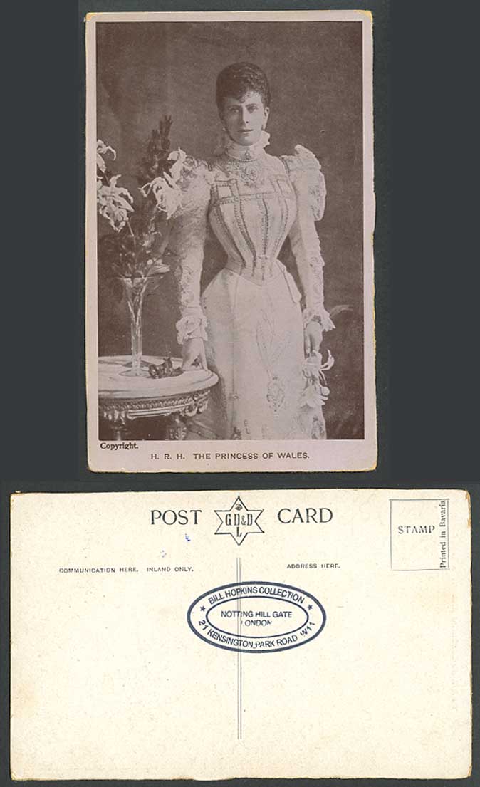 H.R.H. THE PRINCESS OF WALES British Royalty Flower Vase Royal Lady Old Postcard