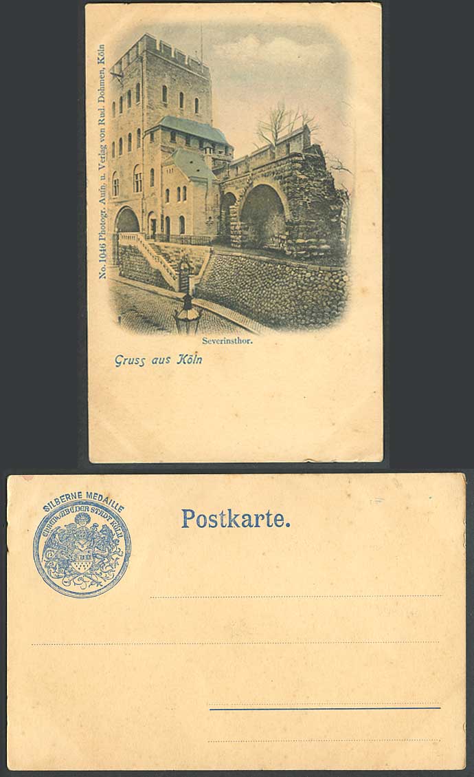 Germany Gruss aus Cologne Koeln Severinsthor Severin's Gate Old UB Postcard 1046