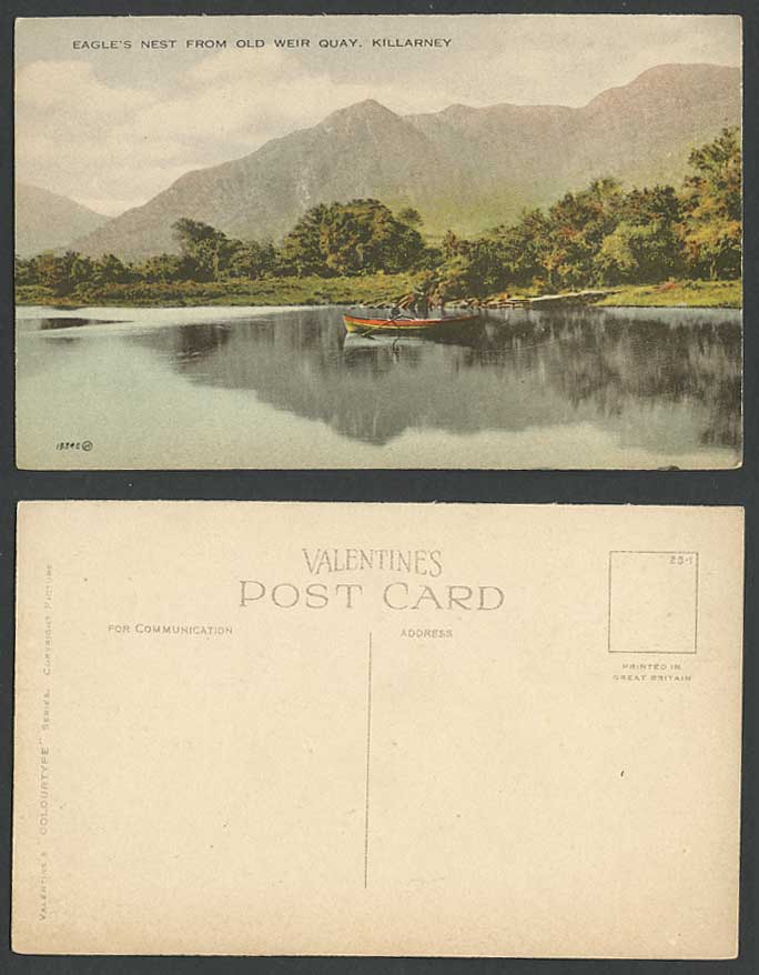 Ireland Killarney Kerry Old Colour Postcard Eagle's Nest from OLD WEIR QUAY Boat