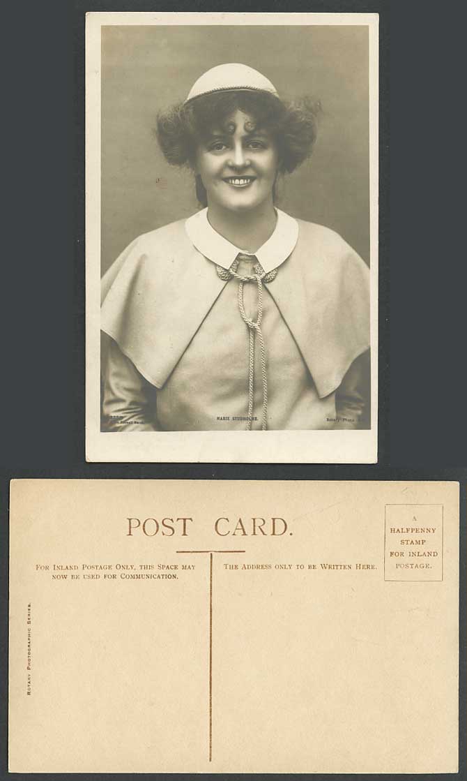 Actress Miss MARIE STUDHOLME Lovely Smile Old Real Photo Postcard Rotary Photogr