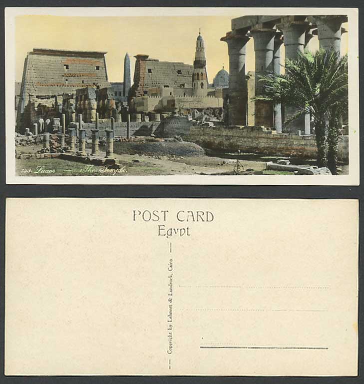 Egypt Old R.P. Postcard Luxor Temple Ruins Obelisk Louxor Louqsor Bookmark Style
