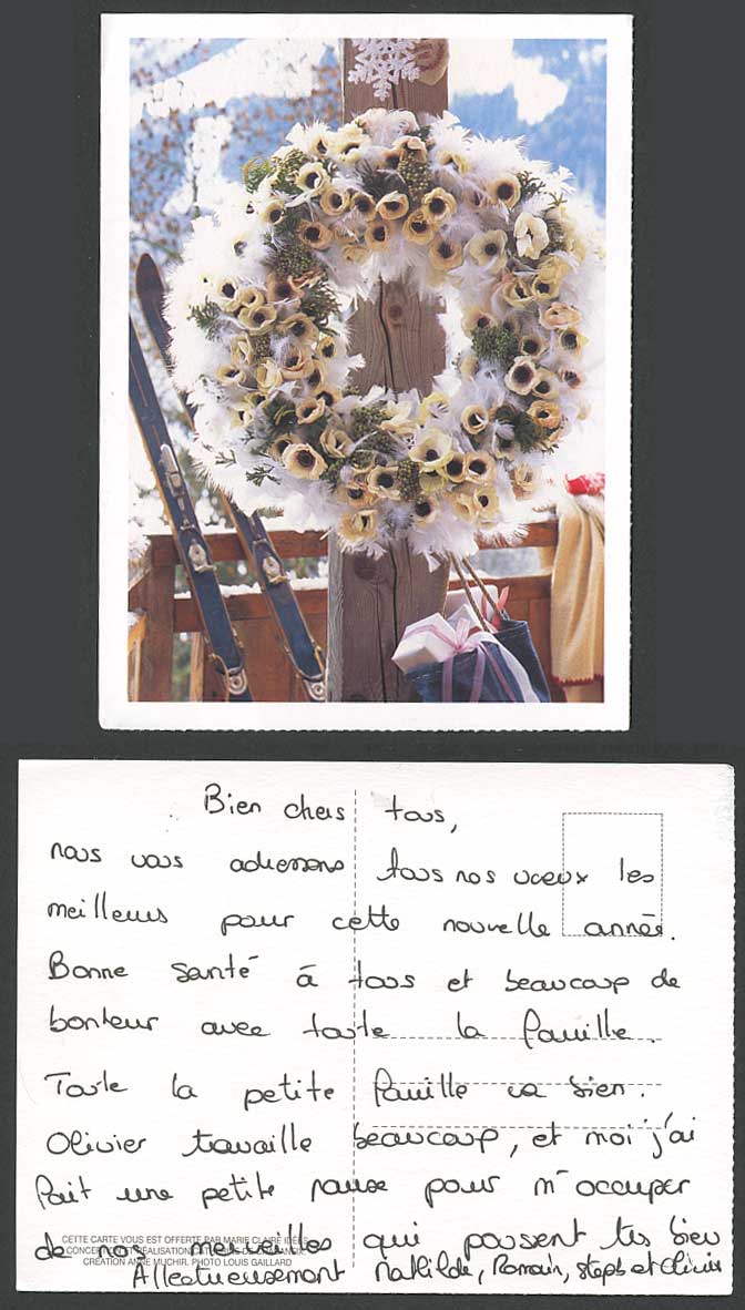 Flowers Wreath Skies Gift Boxes in Bag Anne Muchir Photo Louis Gaillard Postcard