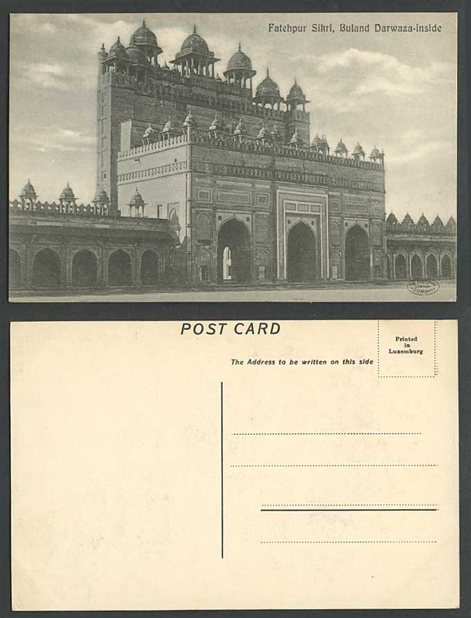 India Old Postcard FATEHPUR SIKRI Buland Darwaza-Inside Gate Gates Gateway Agra