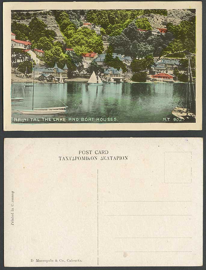 India Old Postcard Naini Tal, Lake and Boat Houses Boats Lake NAINITAL Naini-Tal