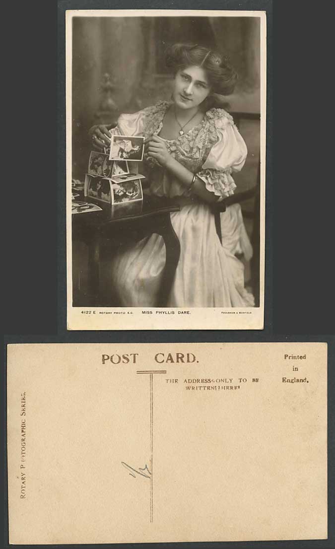 Actress Miss PHYLLIS DARE, Stacking Photos or Postcards Old Real Photo Postcard