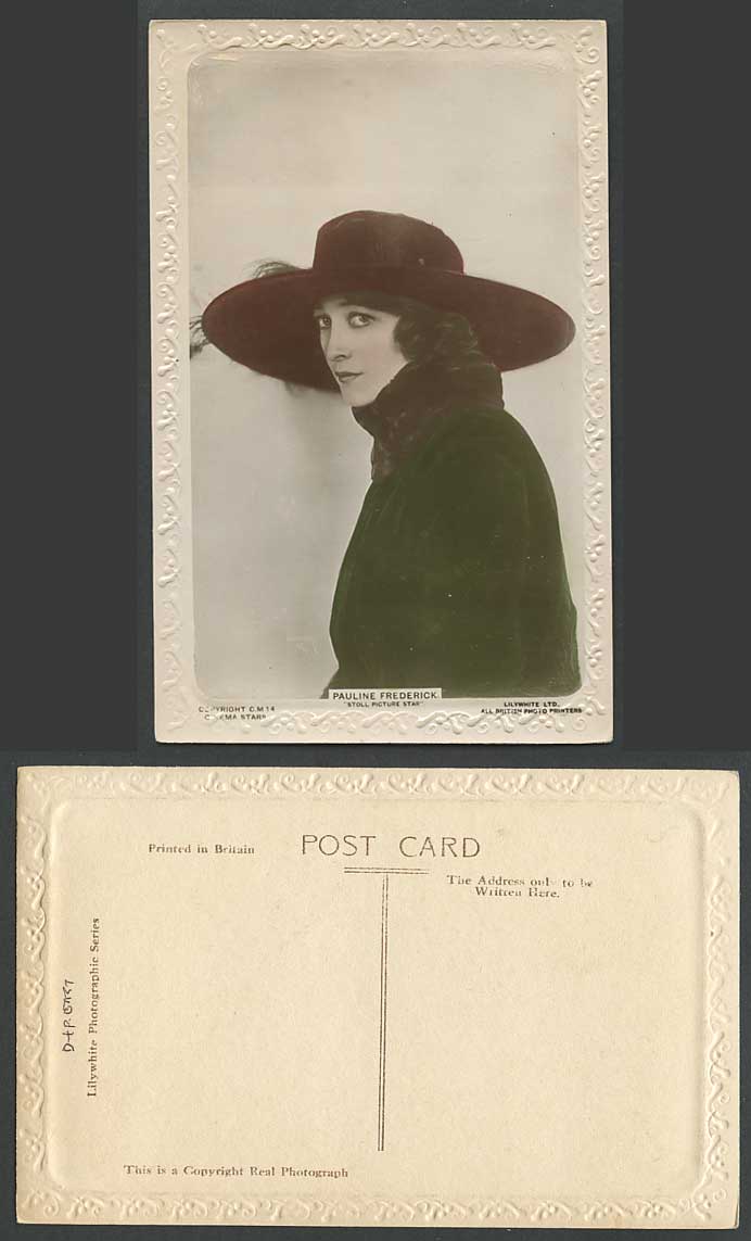 American Stage Film Actress Miss Pauline Frederick Old Real Photo Color Postcard