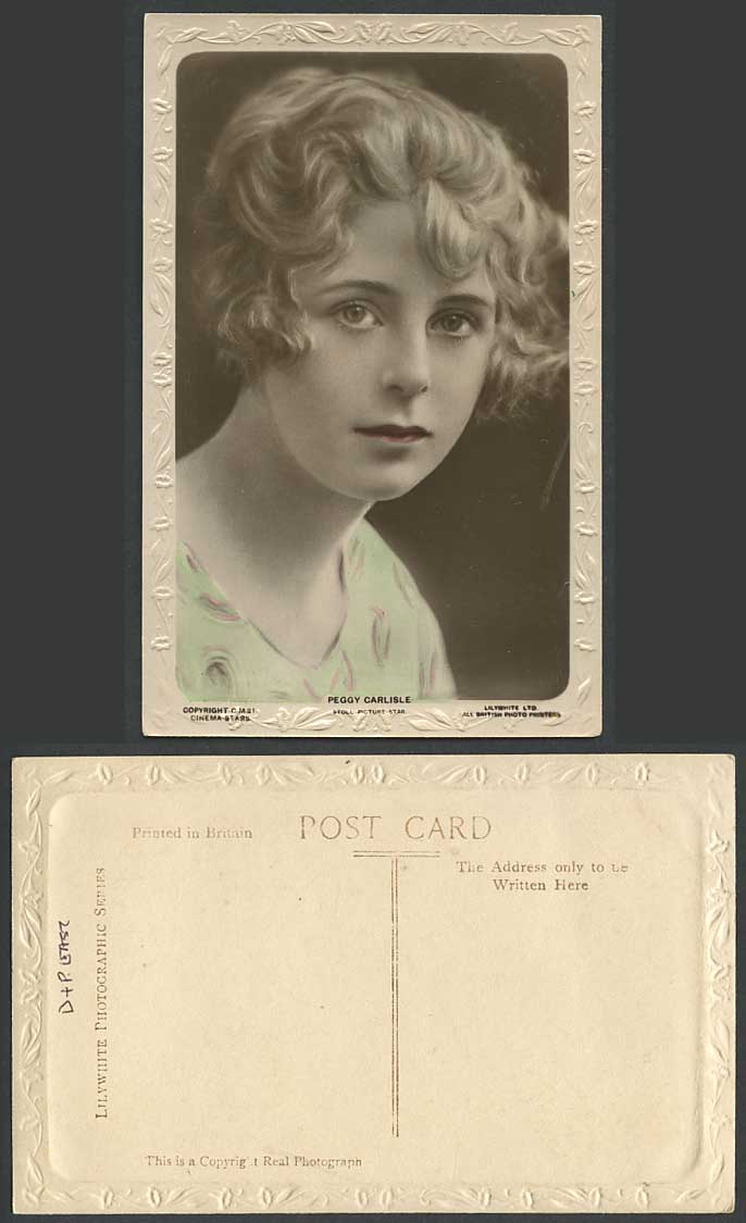 British Actress Miss Peggy Carlisle Cinema Star Old Colour RP Postcard Lilywhite