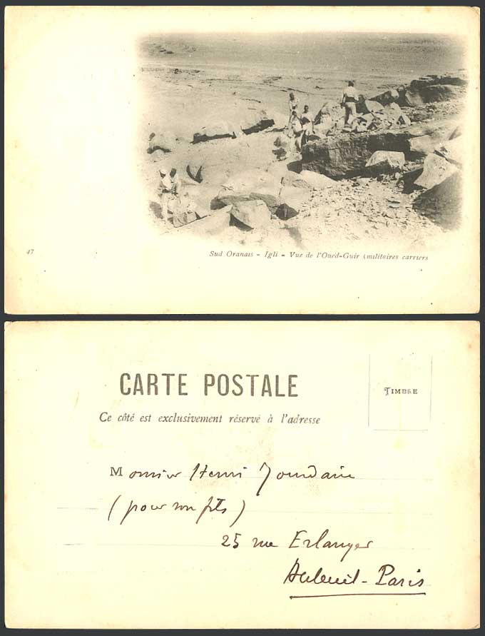 Morocco Old Postcard Oranais Oran Igli Wadi Oued-Guir Military Carriers Soldiers